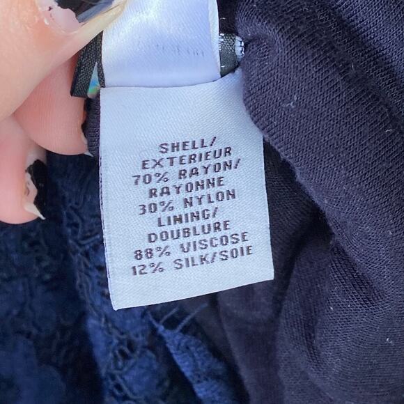 DIANE VON FURSTENBERG Zarita Dress Navy Blue Lace Size 2 Mini Sheath Cocktail - Picture 7 of 7